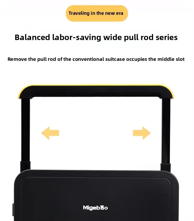 Wide Handlebar Rolling Luggage High-quality Durable PC Material Travel Balance Trolley Suitcase with 360° Spinner Wheel TSA Lock
