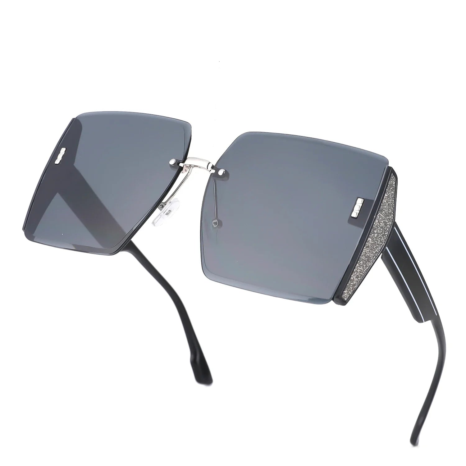 Women's Sun Glasses Vintage Square Sunglasses Woman Classic Retro Gradient Mirror Frameless Sun Glasses Female Fashion