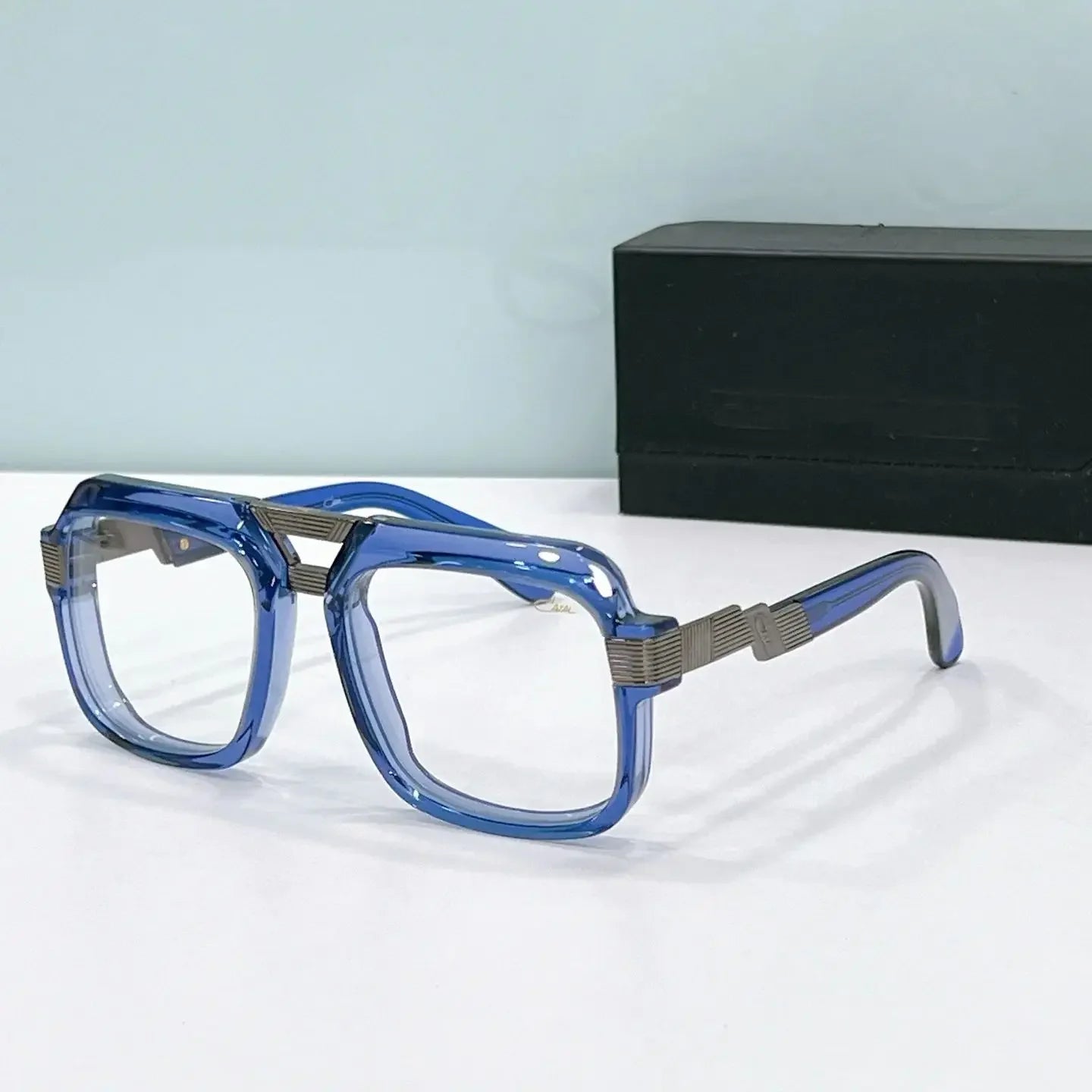 Original CCAZAL MOD669 Luxury Design Square Casual Men Sunglasses Trendy Top Quality Green Acetate Frame Women Couple Eyewear