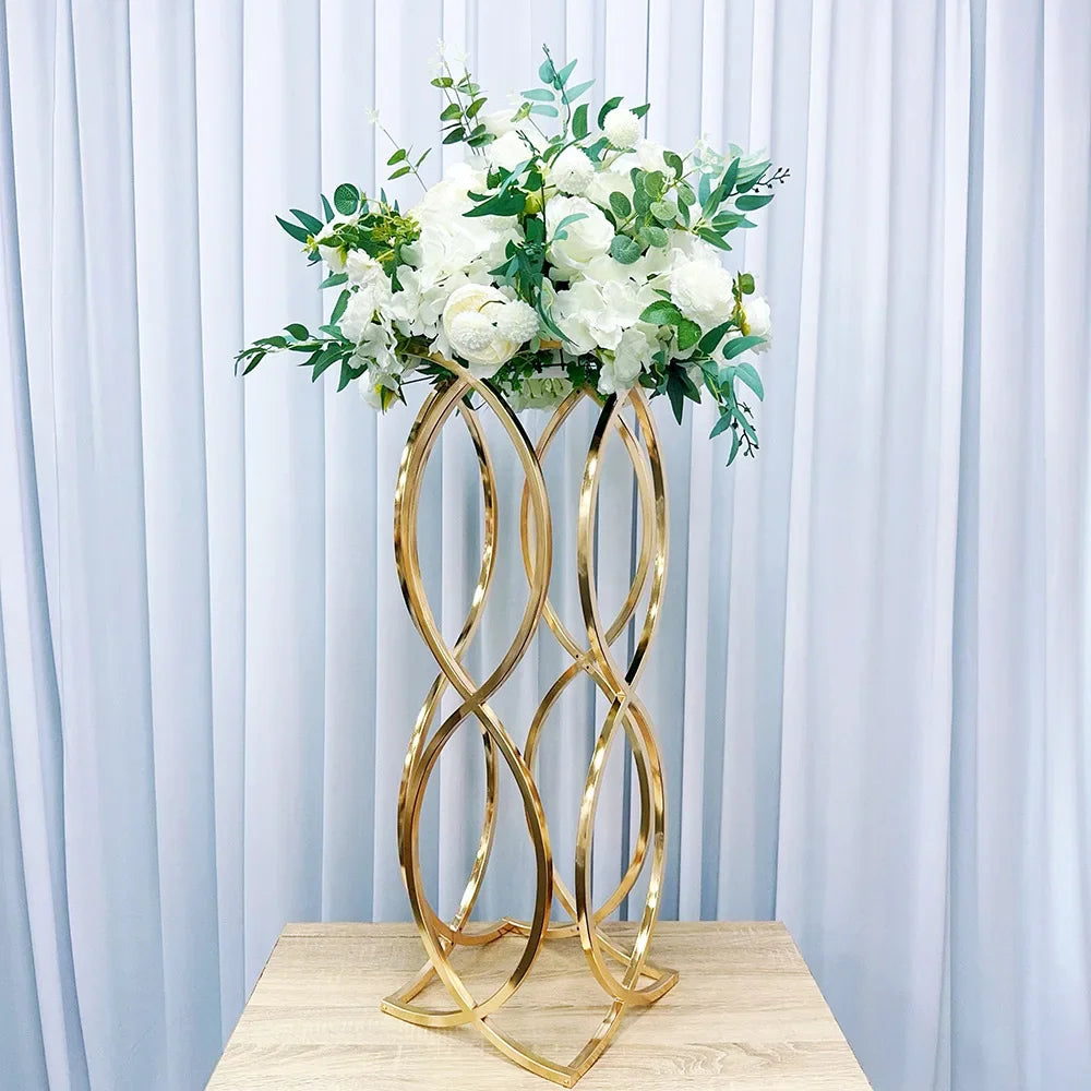 New Metal Vase Trumpet Shape Wedding Table Centerpiece Event Road Lead Flower Vases For Wedding Party Home Decoration