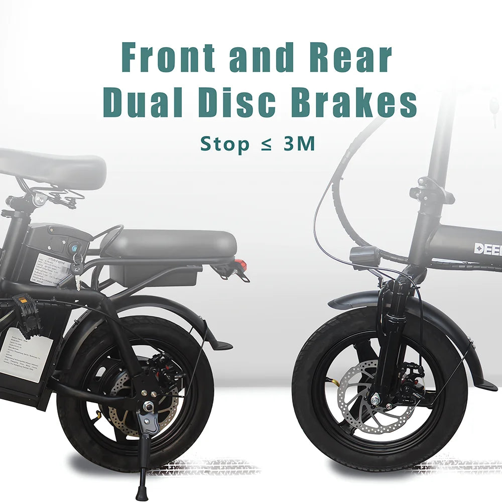 Folding E Bike Adults Motor Electric Dirt Bike 48V 15AH 400W Max 32KM/H Electric Bicycle City 14 inch Tire For Cycling Commuting