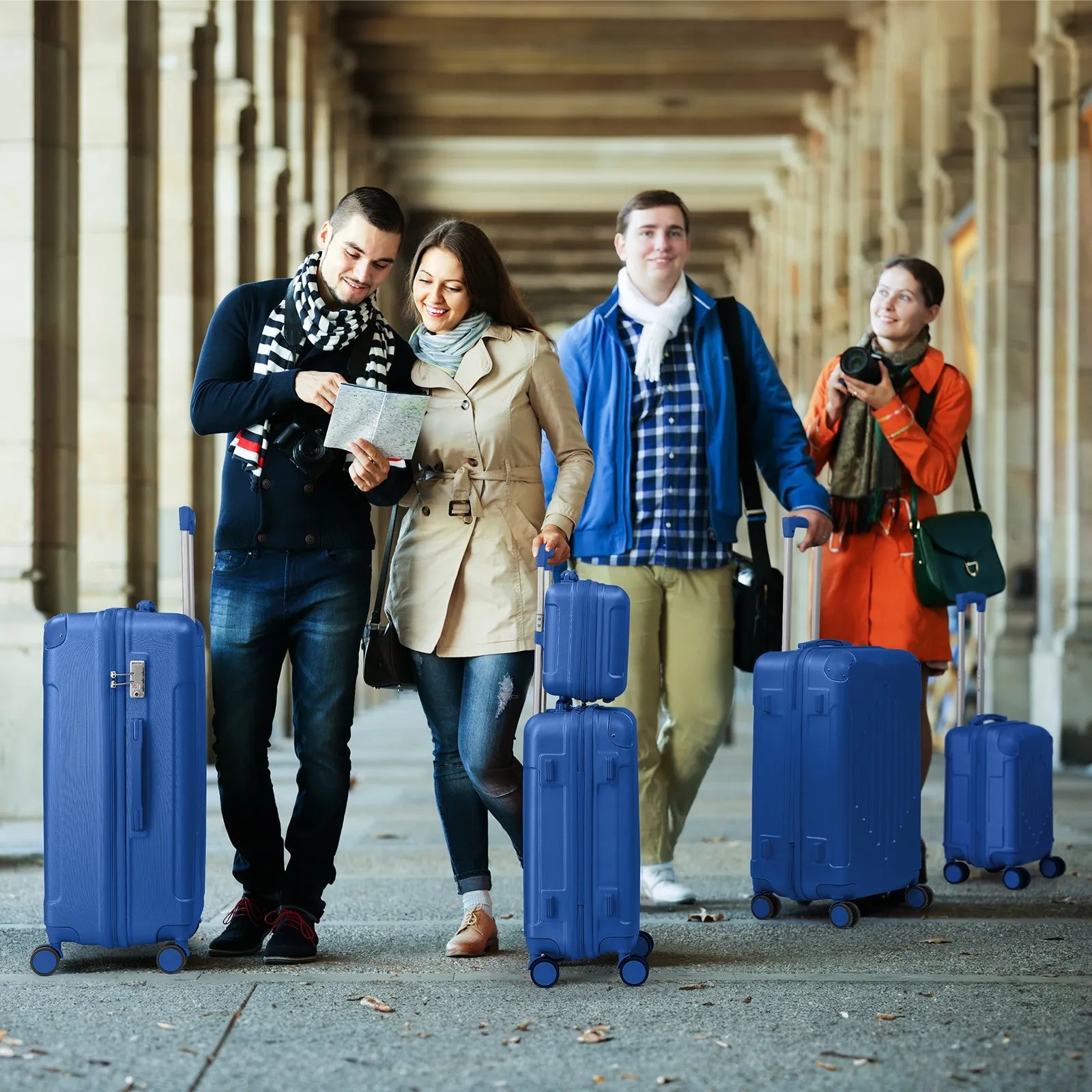 5-Piece ABS Luggage Set Lightweight Durable Travel Luggage for College Business