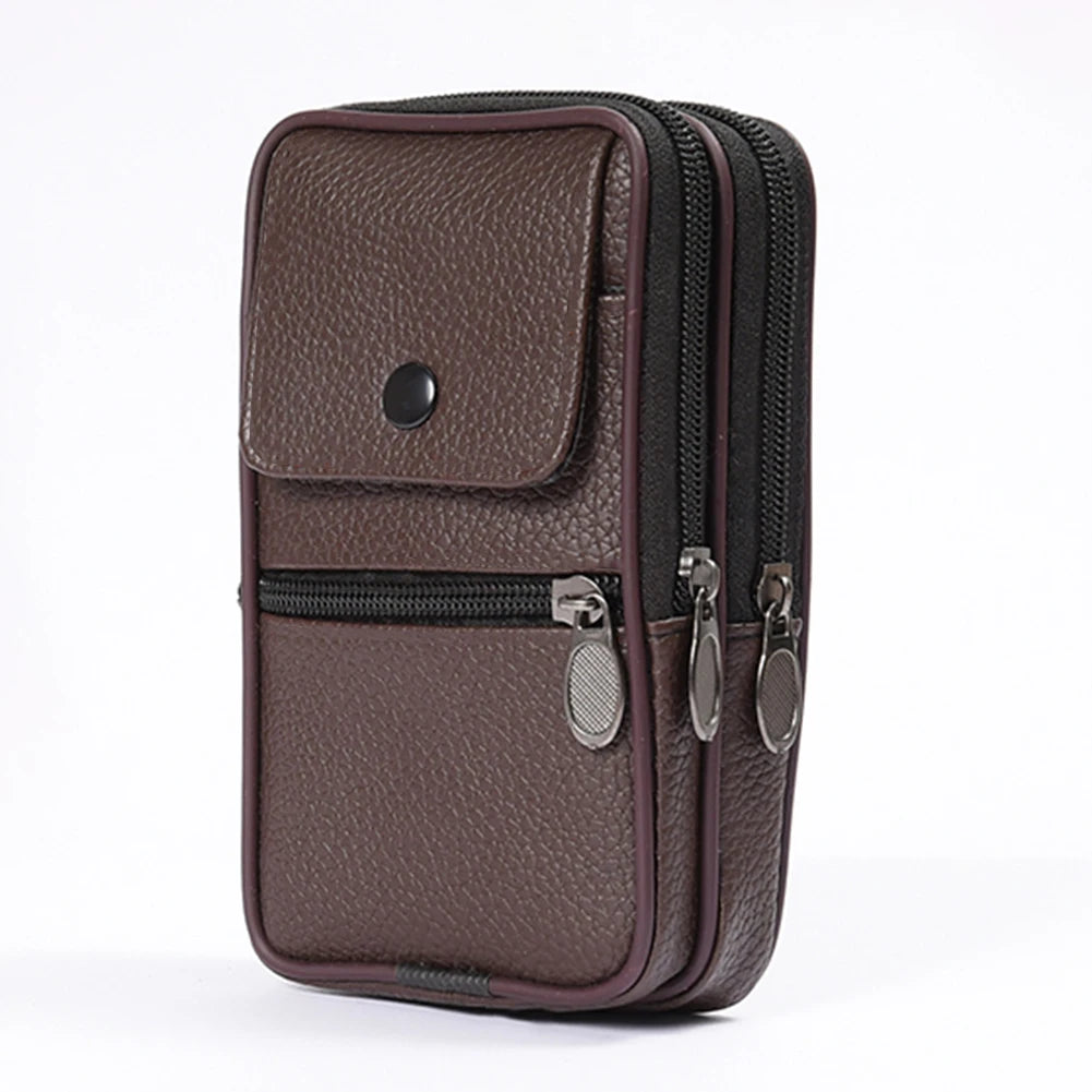 Men Waist Fanny Pack Multifunctional Shoulder Bag Zipper Belt Bum Pouch Coin Key Pouch Outdoor Purse Camping Hunting Bag