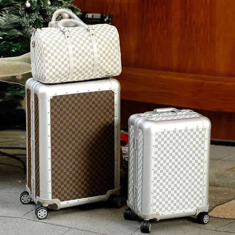High-end light business aluminum-magnesium alloy 20 chassis suitcase universal wheel 24 trolley case suitcase silent