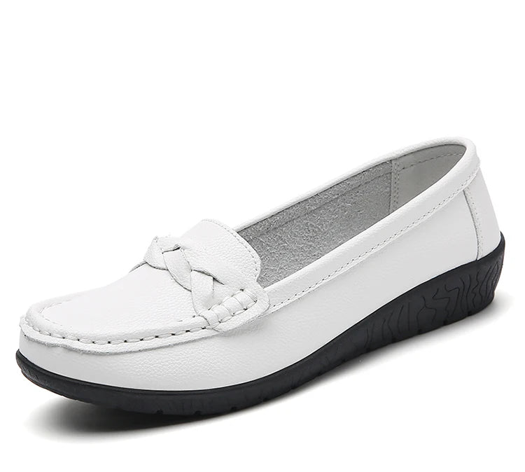 Shoes Women 2025 New Loafers Slip On Flats Leather Shoes Woman Comfortable Flat Shoes Women White Zapatos Mujer Women's Footwear
