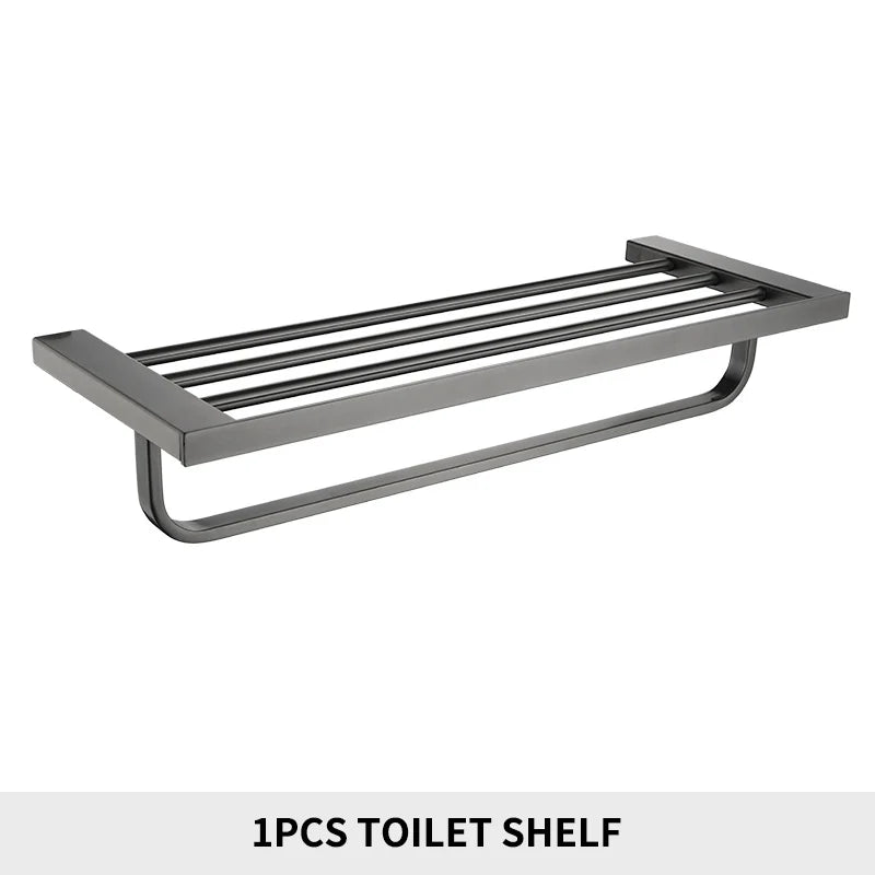 SANLUOIS High Quality SUS 304 Stainless Steel Bathroom Accessories Wall Monted Toilet Showerroom Towel Rack Bathroom Set