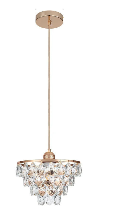 Modern Crystal Ceiling Lamp Hallway Cloakroom Small Chandelier French Style Semi Flush Mount Ceiling Light Gold /Black Luminaire