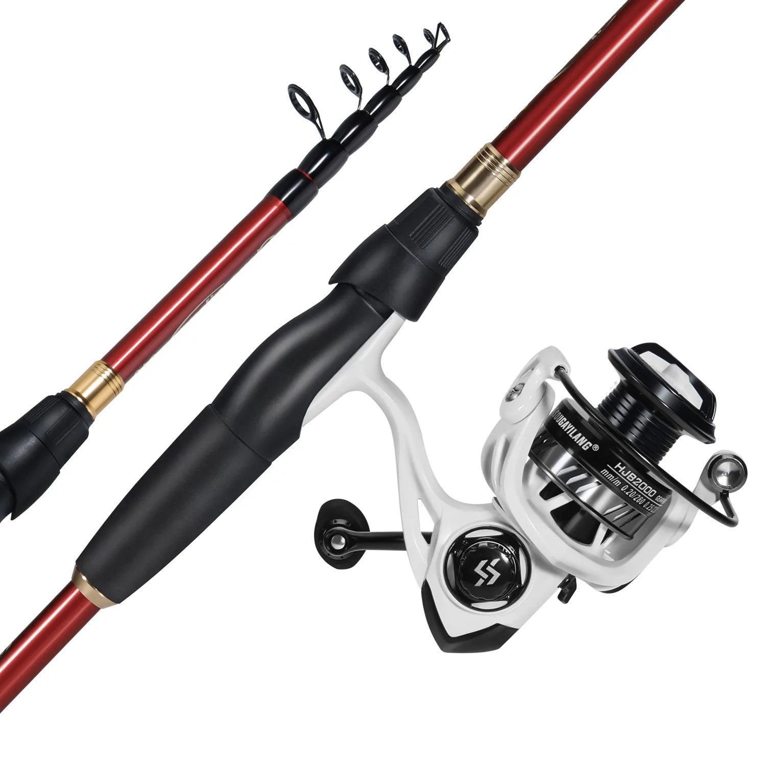 Sougayilang Fishing Set with Carbon Fiber Rod 5.2:1 Powerful Fishing Reel Professional Fishing Set for an Easy Fishing Journey