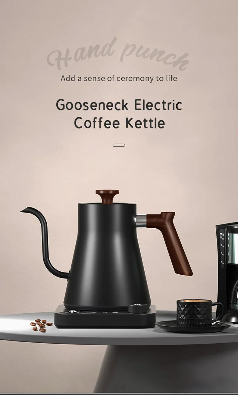 900ML Intelligent Constant Temperature Electric Kettle Hand Brewed Coffee Pot Gooseneck Pot Used for Brewing Milk Powder