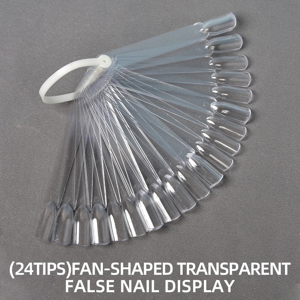 False Nails Tips Display Sticks Clear Nail Swatch Nail Gel Polish Showing Chart Manicure Polish Practice Training Display Board