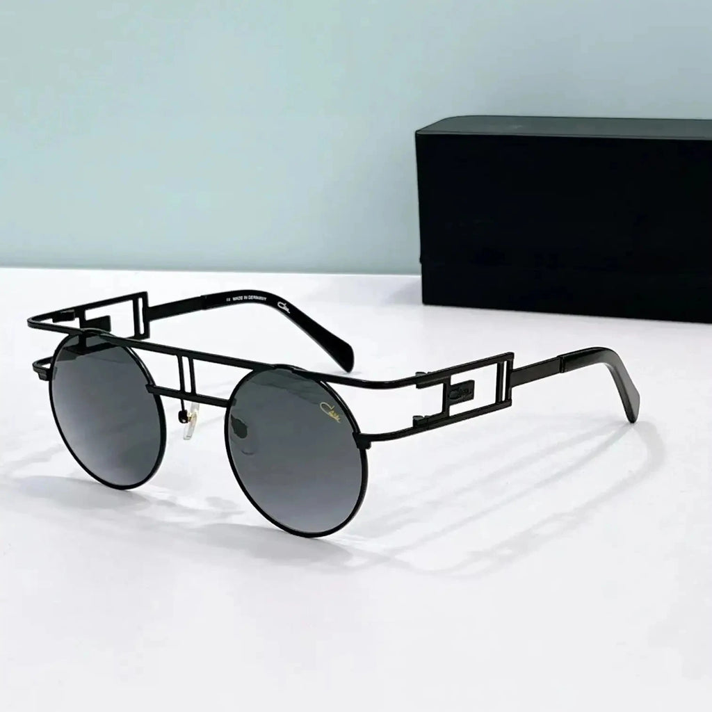 Original CCAZAL MOD958 Fashion Circular Gold Alloy Frame Men Sunglasses Classic Casual UV400 Gradient Retro Women Couple Eyewear