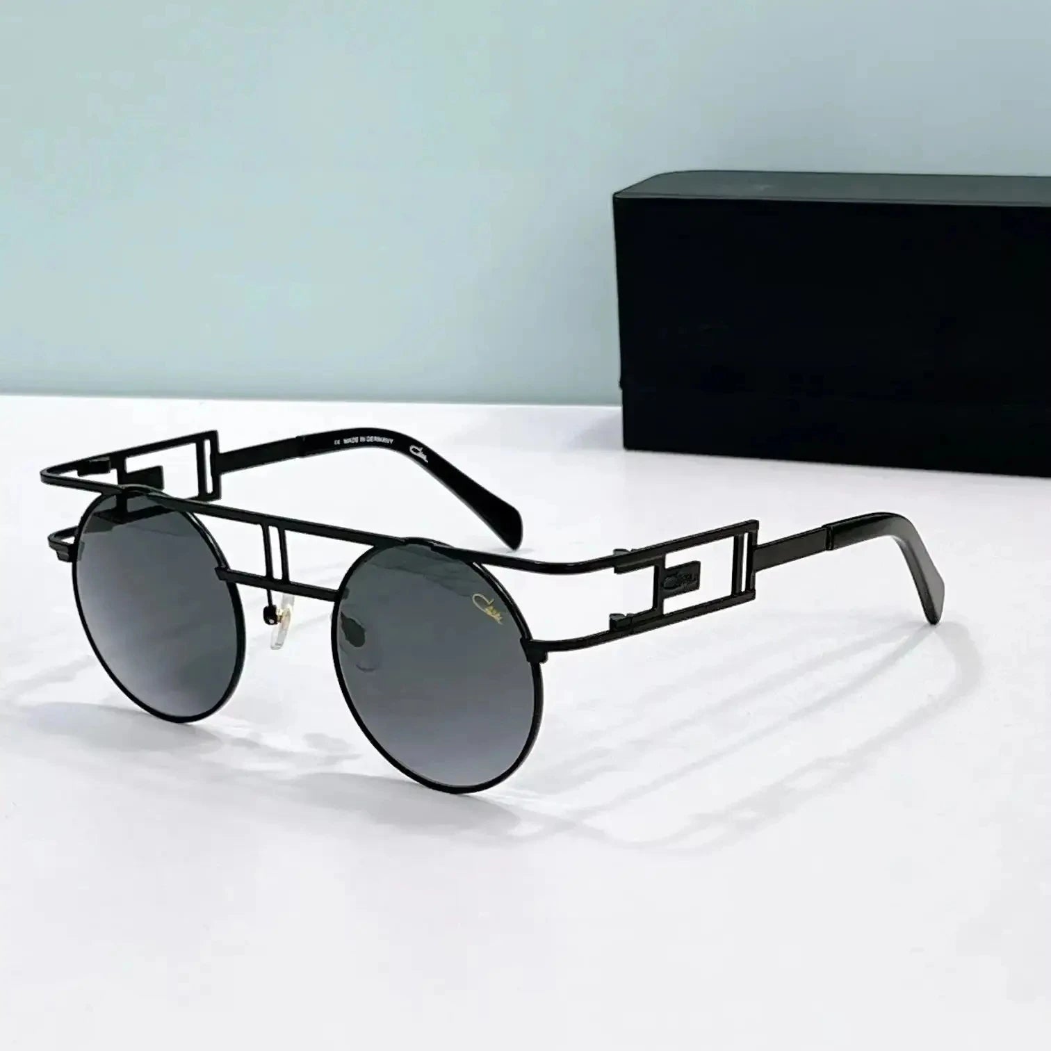 Original CCAZAL MOD958 Fashion Circular Gold Alloy Frame Men Sunglasses Classic Casual UV400 Gradient Retro Women Couple Eyewear