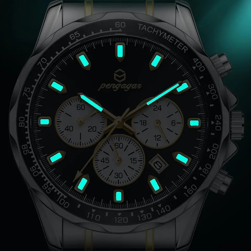2025 Men Watch Top Brand Luxury Sports Quartz Mens Watches Full Steel Waterproof Chronograph Wristwatch Men Relogio Masculino