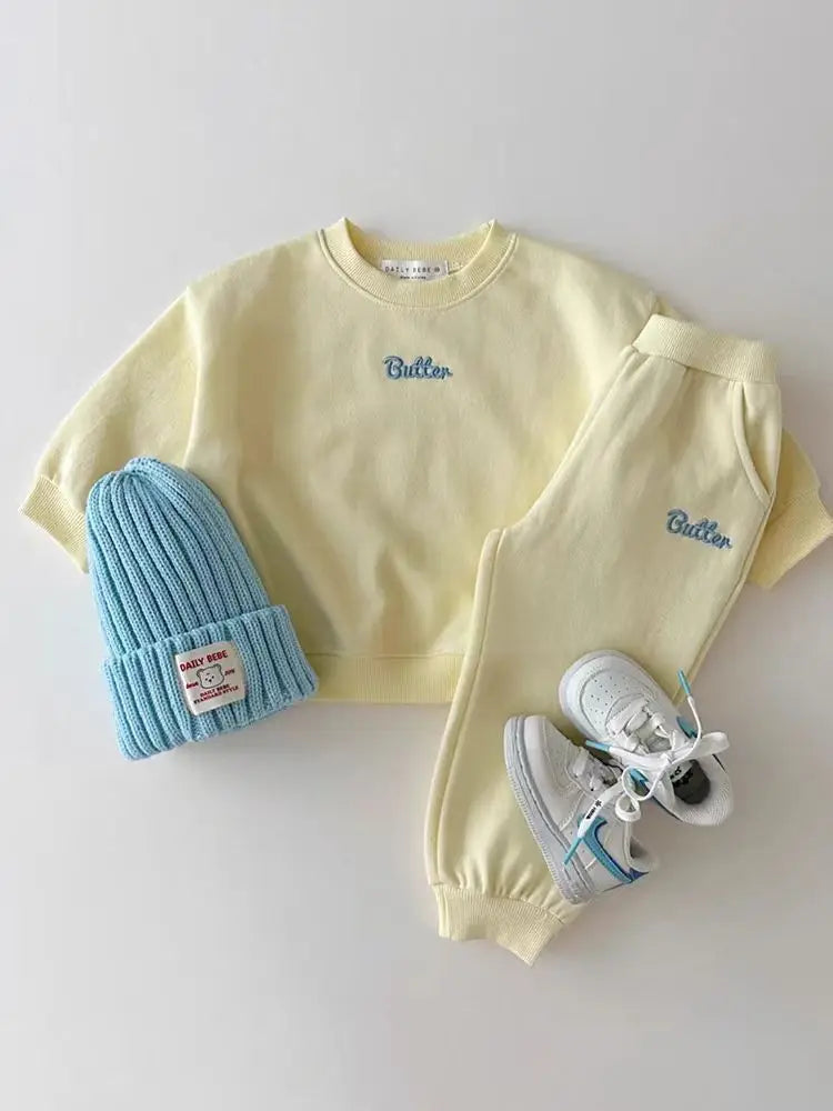 Korean Sets Casual Cartoon Clothing Tracksuit Baby Boy Summer Printed Clothes T-shirt+shorts Baby Girl Casual Solid Color Sets