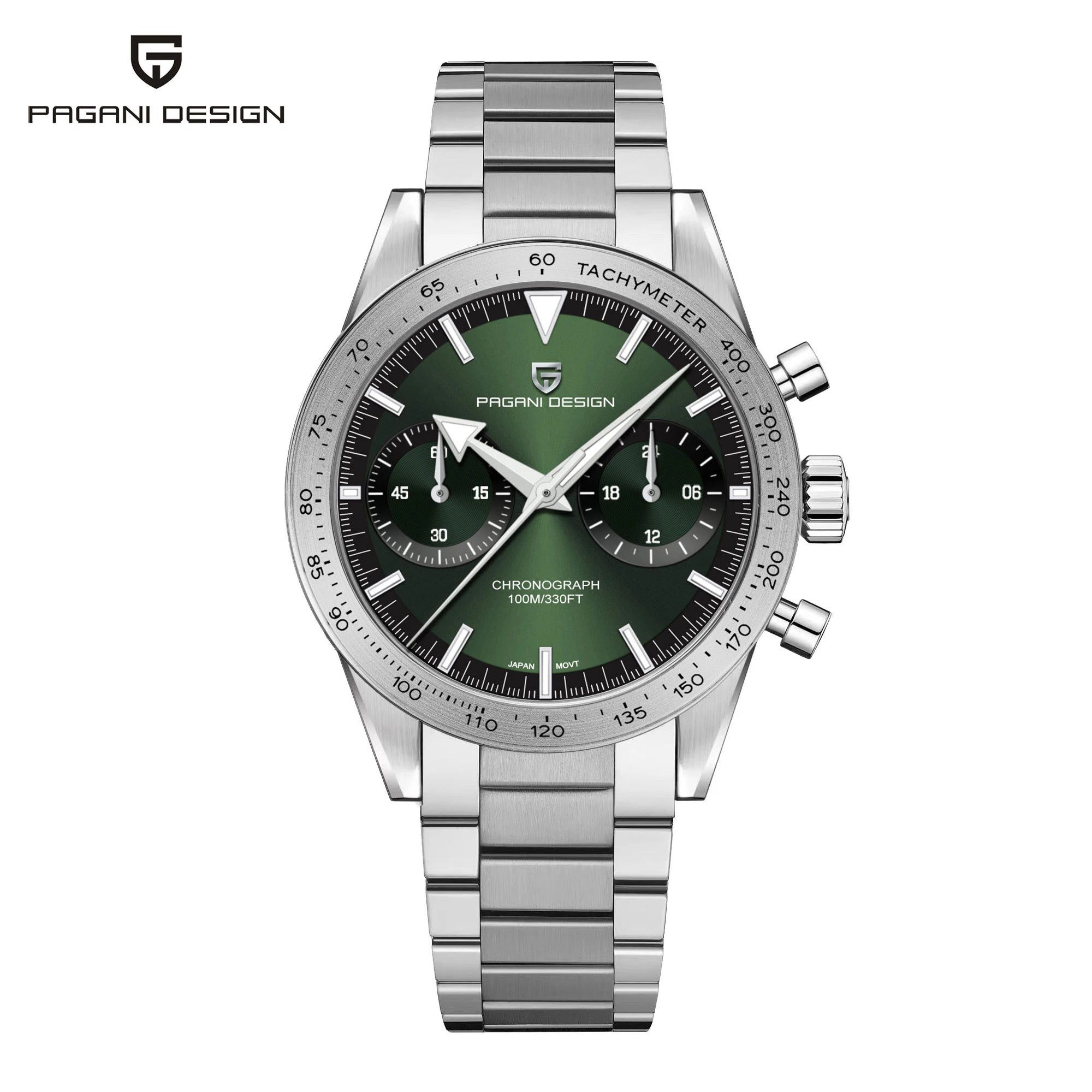 PAGANI DESIGN Retro Wide Arrow Watches Luxury Quartz Watch Men Sport Speed Chronograph Japan VK64 AR Sapphire glass 2024 New