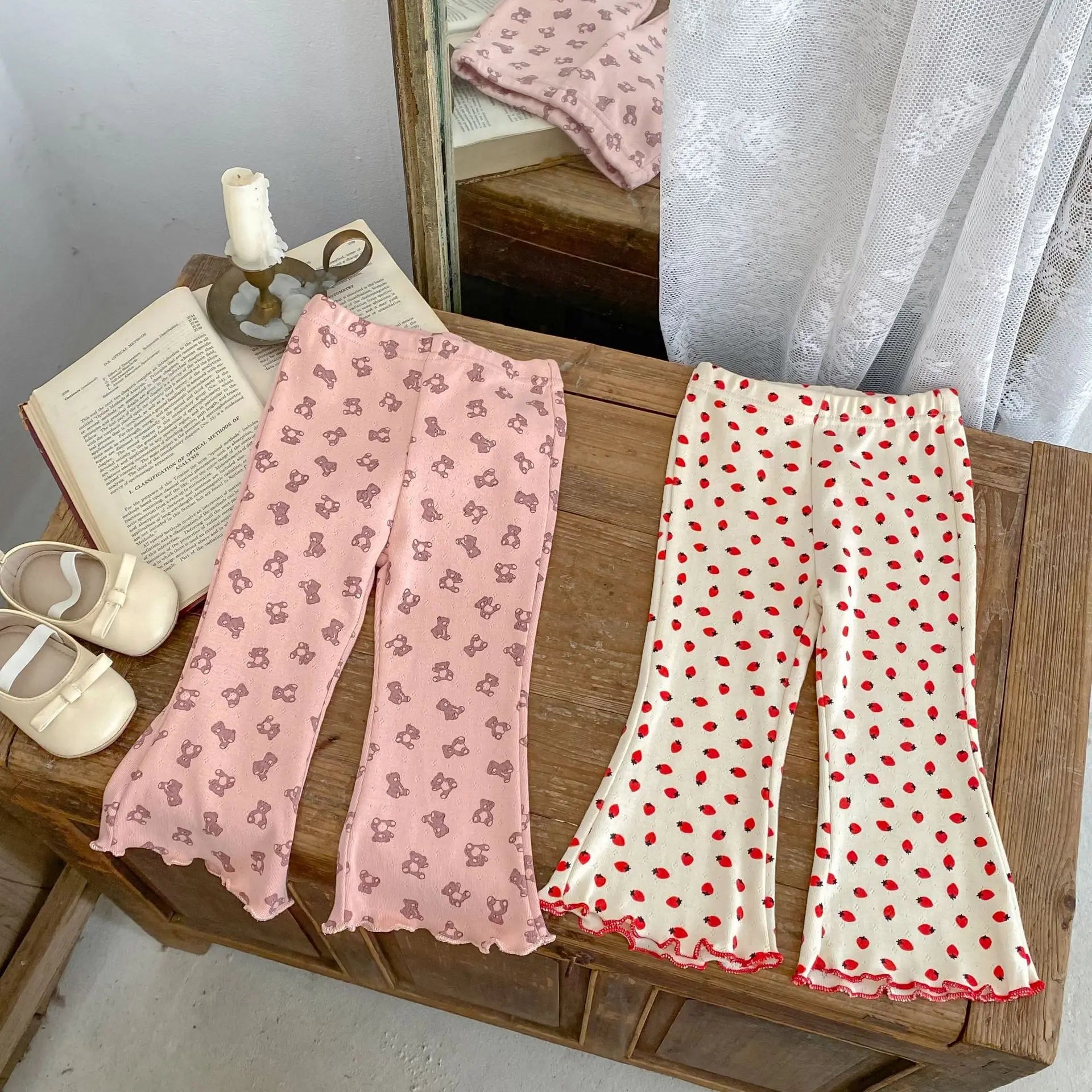 2025 New Korean Version Autumn Baby Girl Floral Micro Print Baby Leggings Baby Mosquito Proof Pants