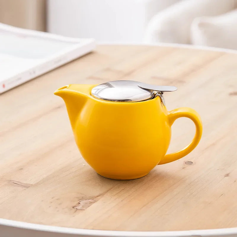 350ml Mini British Ceramic Pot with Filter Handbrewed Coffee Pot Appliance Set Large Portable Teapot Afternoon Christmas Gift