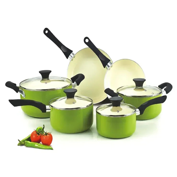 For Ceramic Nonstick Granite Induction Kitchen Cooking Cookware Sets 10 Pcs Pots and Pans Set on sale