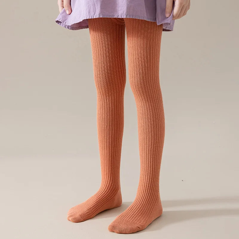 Children Fashion Tights Baby Girl Pantyhose Cotton Knitted Stocking Toddler Kids Solid Leggings Casual Pants For 0-12Y