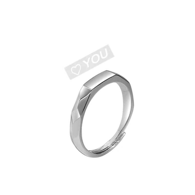 I LOVE YOU Secret Projection Ring 925 Sterling Silver Promise Ring Personalized Hologram Ring Opening Couple Rings For Her Him