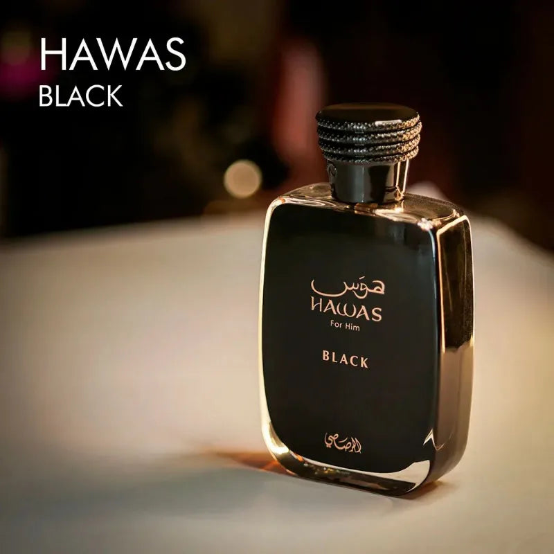 Rasasi Hawas Black Eau de Parfum Spray 100ml Original Arab Perfumes Lasting Aromatic Fruity Fragrance Pheromones Perfume Cologne