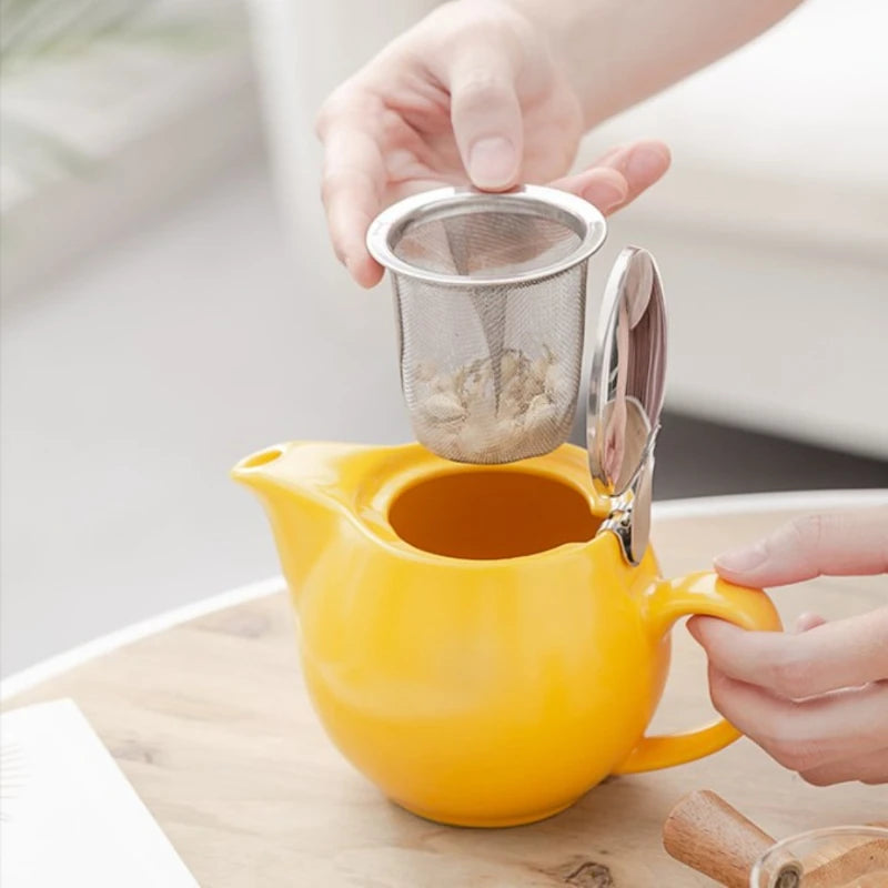 350ml Mini British Ceramic Pot with Filter Handbrewed Coffee Pot Appliance Set Large Portable Teapot Afternoon Christmas Gift