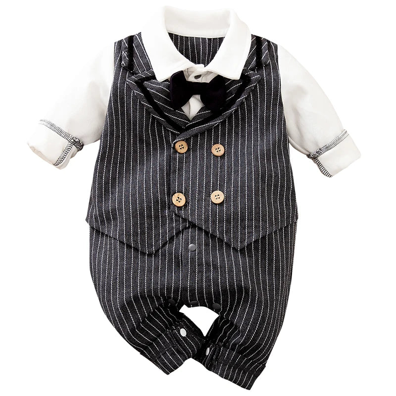 Baby Boys Outfit Infant Clothes Gentleman Suits Long Sleeve Toddler Onesie Costume Romper Jumpsuit Spring and Autumn Trendy Cool