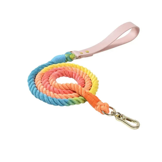 Colorful pu Leather dog Collars Pet Dog Leash Lead For Small Medium Large Dogs Pitbull Bulldog Pugs Beagle Outdoor Walking Rope