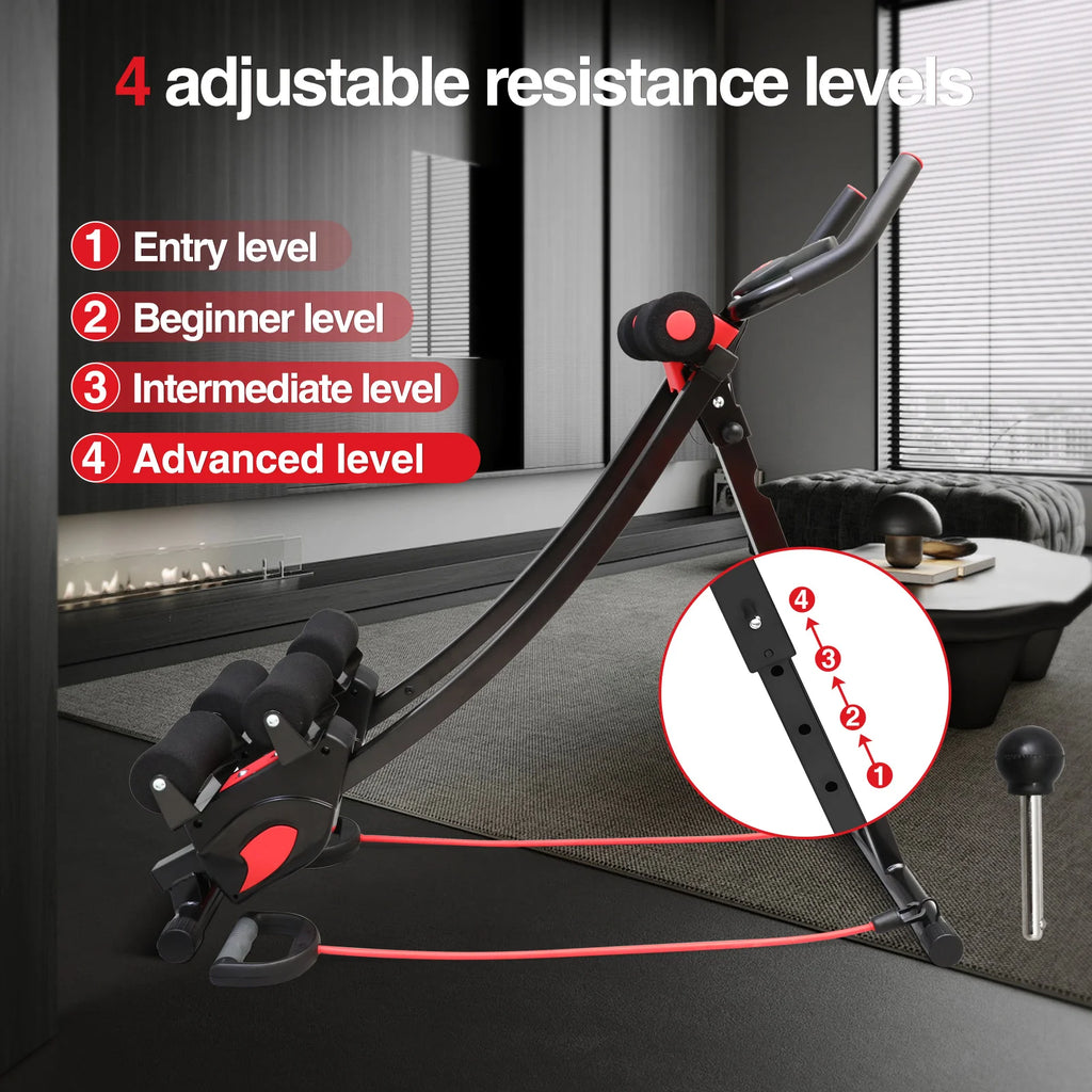 Dual Track Fitness Ab Machine Ab Cruncher Adjustable Height Waist Trainer Foldable Home Gym Equipment 4 Adjustable 440 lbs Weigh
