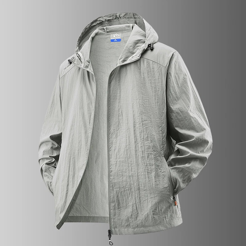 Summer Waterproof Hiking Jackets Men Fishing Cycling Hooded Gym Sports Running Coat Outdoor Sun-Protective Thin Jacket Clothing