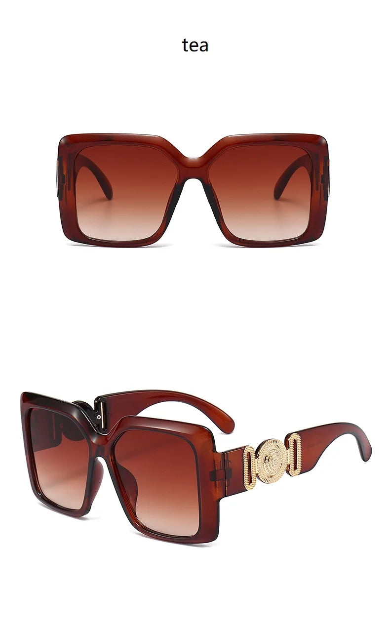 INS Popular Square Sunglasses Women Luxury Retro Brand Men Trending Travel Sun Glasses Female Shades UV400 Oculus