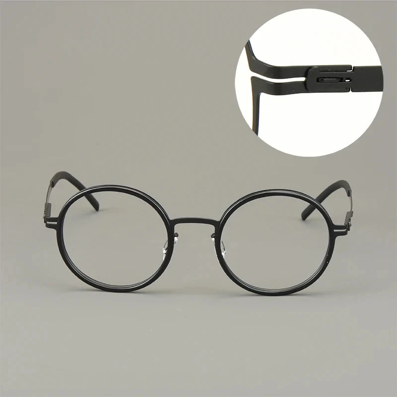 Classics Round Glasses Frame Eyeglasses Light Thin Screwless Acetate Ring Men Women Spectacle Germany Brand Design Oroshi 2025