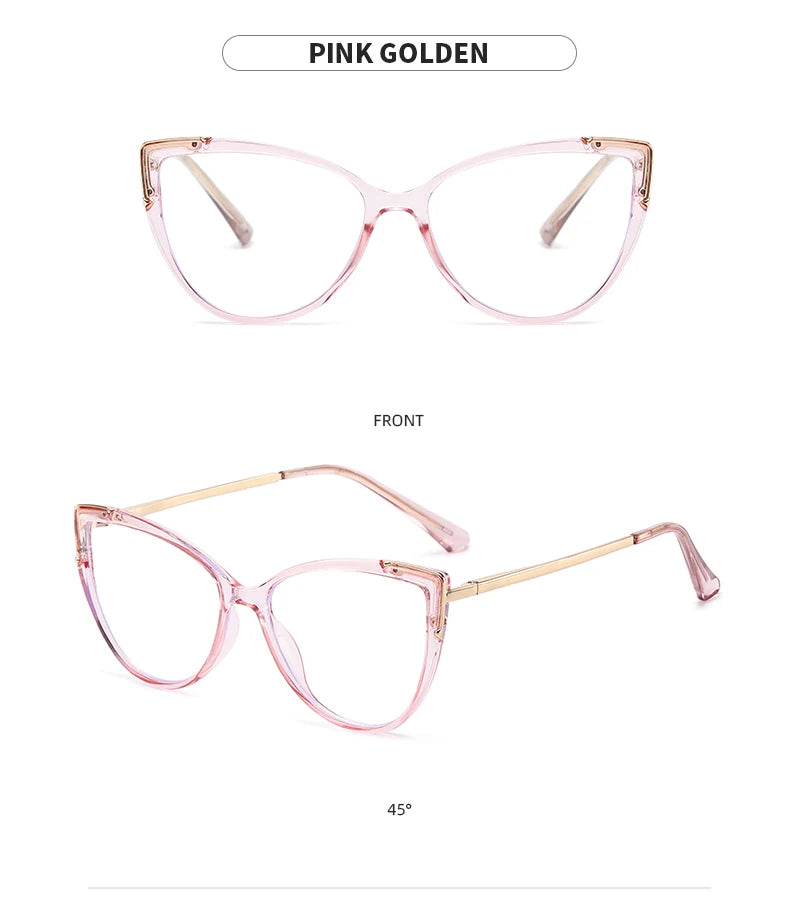 Personality Cat Eye Anti-Blue Light Spring Hinged Glasses Cross-Border Men Women Glasses Shopping Leisure Advanced Frames