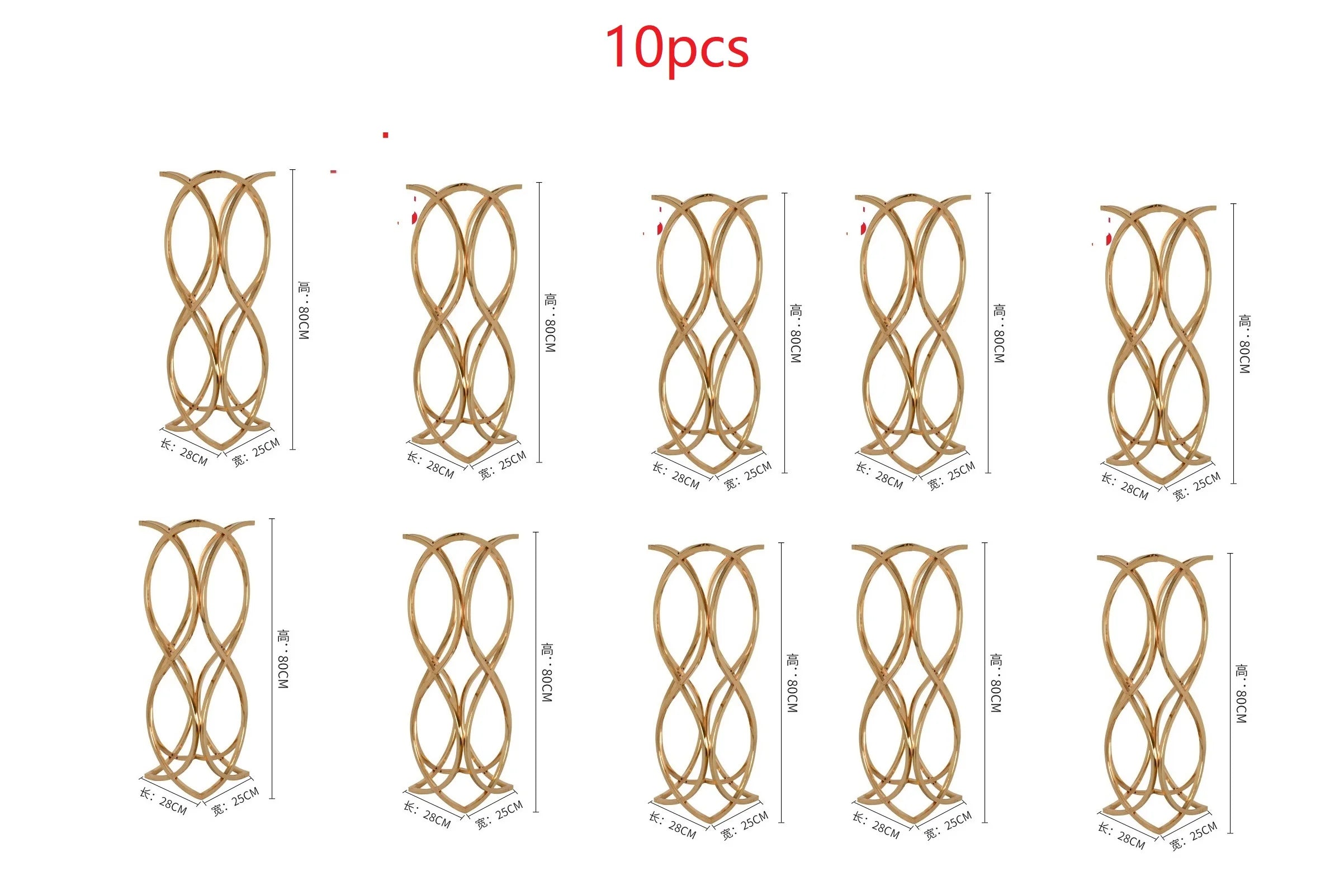 New Metal Vase Trumpet Shape Wedding Table Centerpiece Event Road Lead Flower Vases For Wedding Party Home Decoration