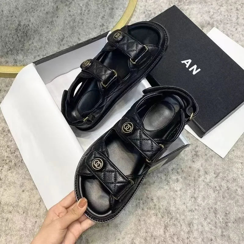 Summer Fashion Leather Women's Sandals Female Flats for Women's Rome Platform Sandals