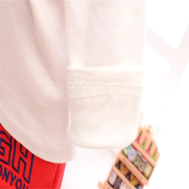 Autumn toddler boy 5th coat loose suit printed cotton long sleeve+printed V-neck letter zipper coat+casual sweatpants 3Pcs suit