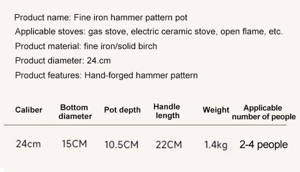 Big Belly Pot Household Hand Hammered Traditional Deepened Non-stick Iron Pot Multipurpose Uncoated Small Frying Pan with Lid