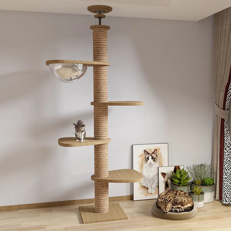 Cat Tree Multilayer Rotatable Moisture Proof Breathable Scratching Posts Save space Cat Tower For Home Indoor Cats Shelves 캣타워