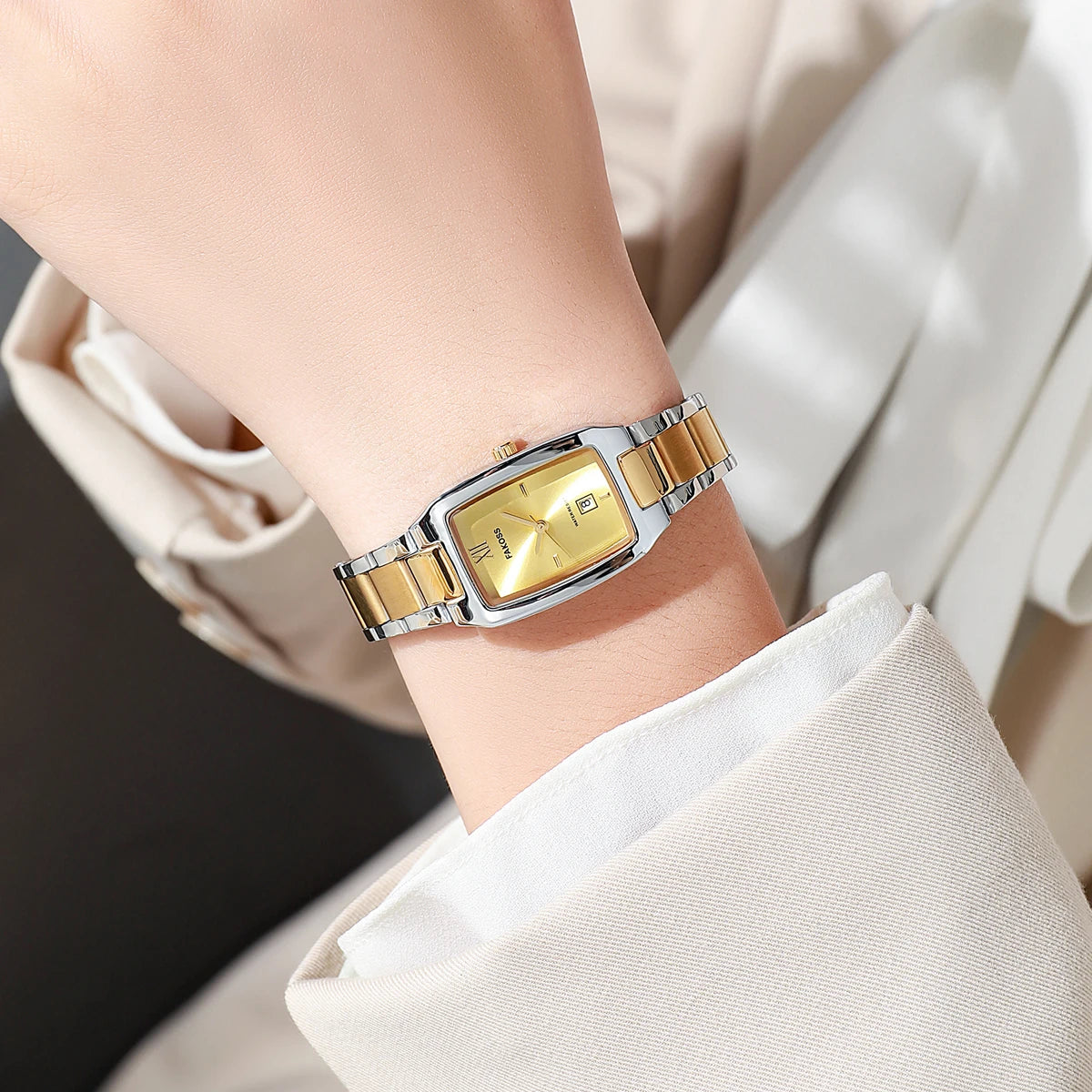 WWOOR Luxury Woman's Watch Elegant Waterproof Stainless Steel Watch for Ladies Dress Square Quartz Women's Watches Reloj mujer