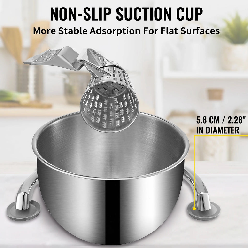 SucceBuy Rotary Cheese Grater w/ U-Shaped Base 2.5L Bowl Round Multifunctional Mandoline Slicer Vegetable Potato Kitchen Gadgets