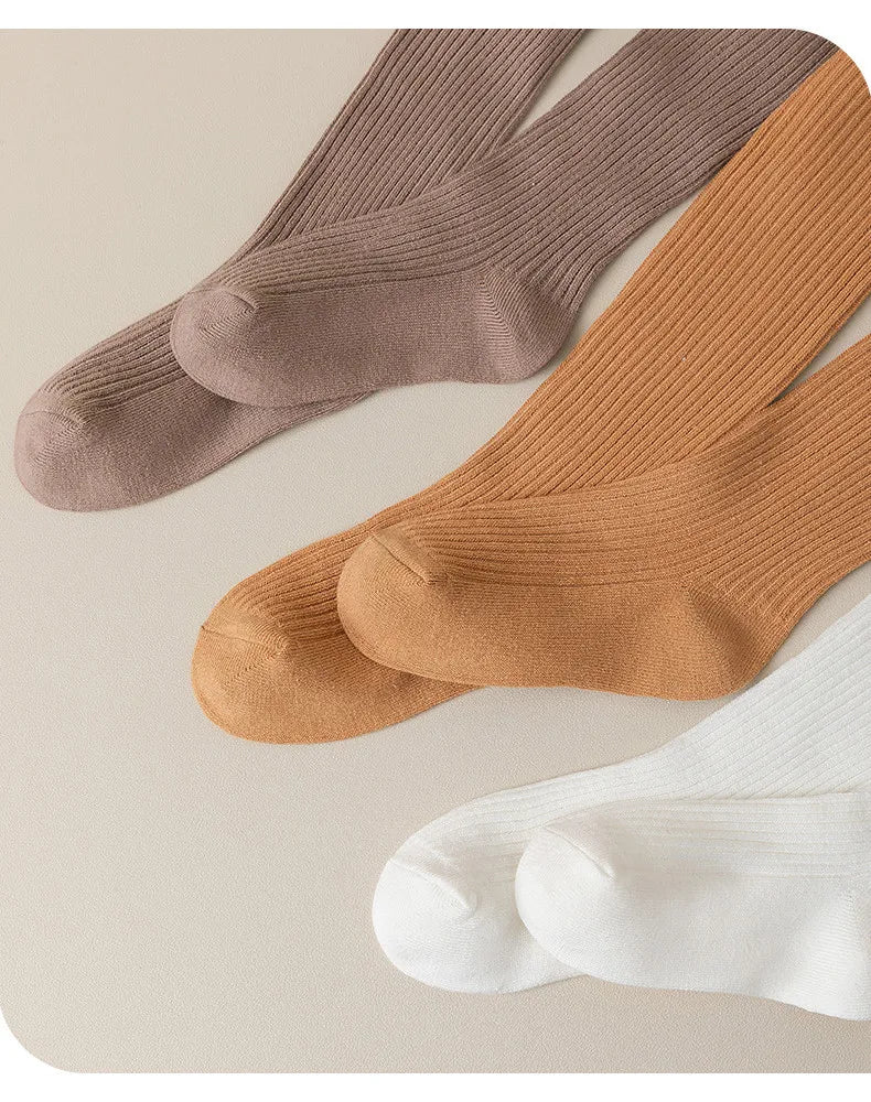 Children Fashion Tights Baby Girl Pantyhose Cotton Knitted Stocking Toddler Kids Solid Leggings Casual Pants For 0-12Y