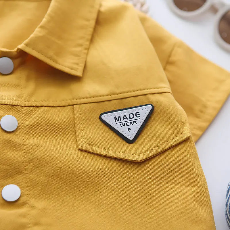 Summer Toddler Baby Boys Girls Short Sleeve Solid Jacket Clothes Set Solid Boys Girl Casual Shorts 2pcs Suit Cute Kids Outfits