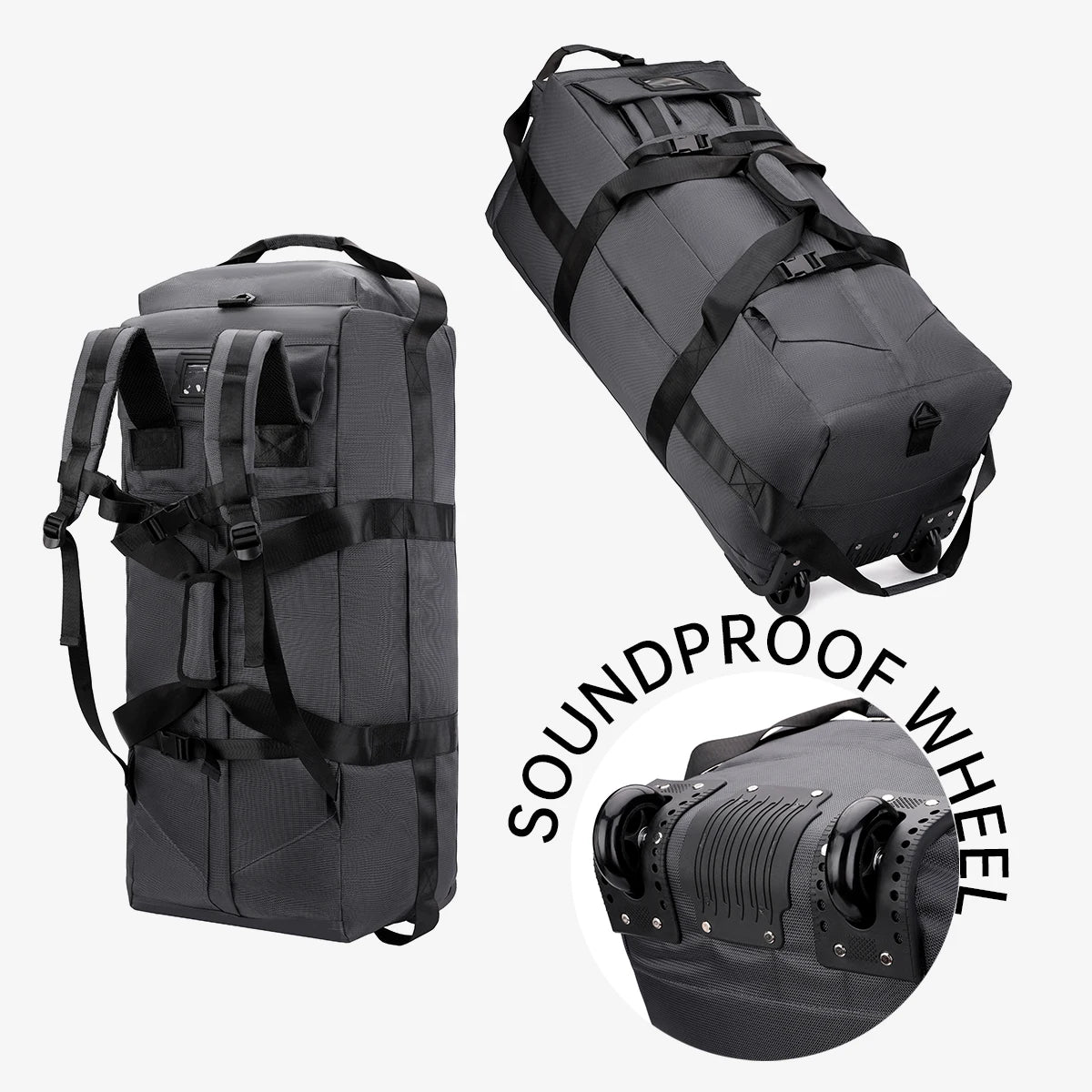 Travel Bag, Large-Capacity Handbag, Portable Outdoor Hand Luggage, Roller Travel Bag, Convenient and Practical Unisex Duffel Bag