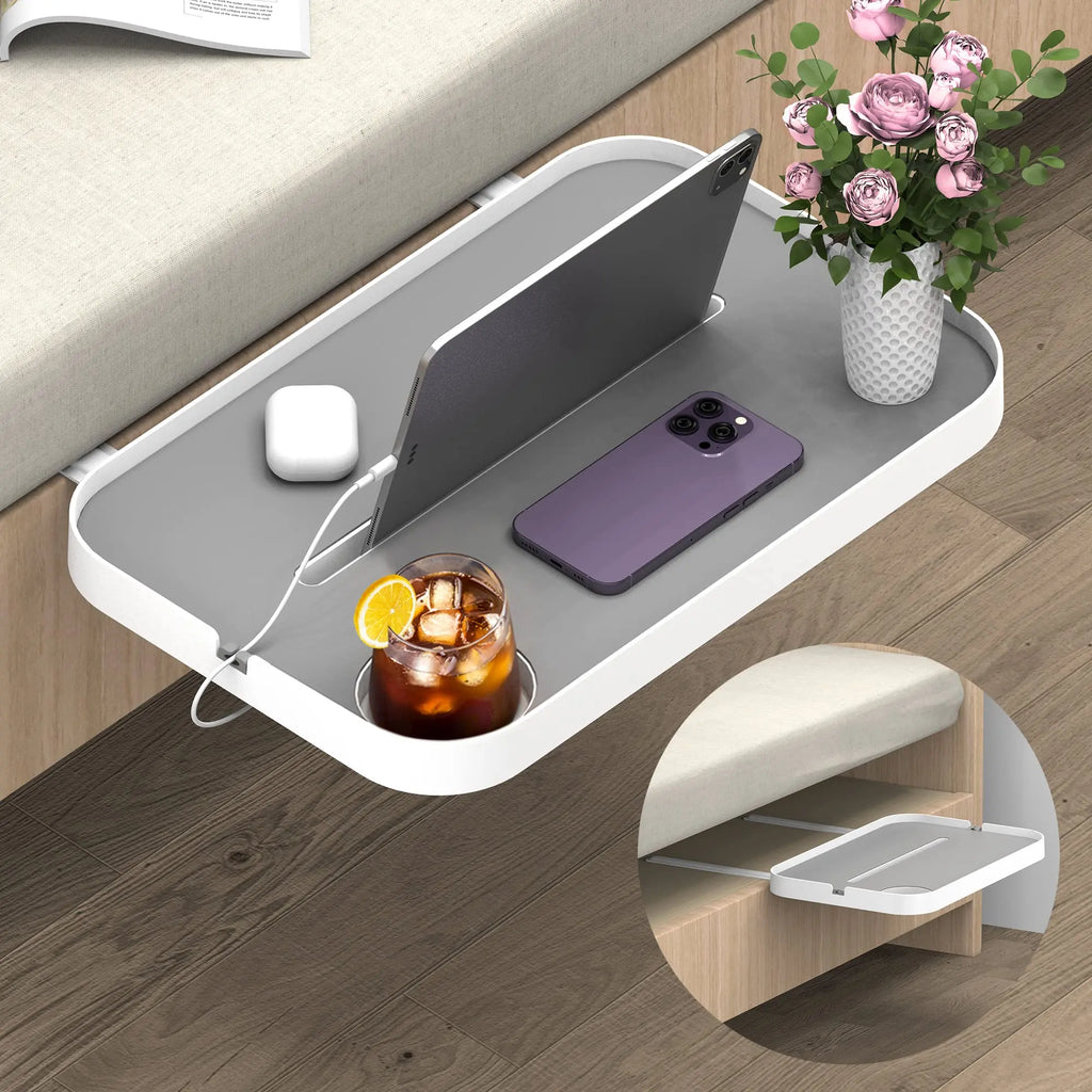 Bedside Shelf for Bed Bedside Table Under Mattress Bedroom Organizer Bed Storage Nightstand Rack Bedside Tray for Box Spring Bed