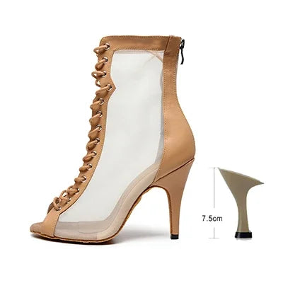 Woman High Tip Ballroom Dance Shoes Woman Ruber Insole Latino Salsa Dancing Shoes For Girls Soft Bottom Practice Latin Shoes