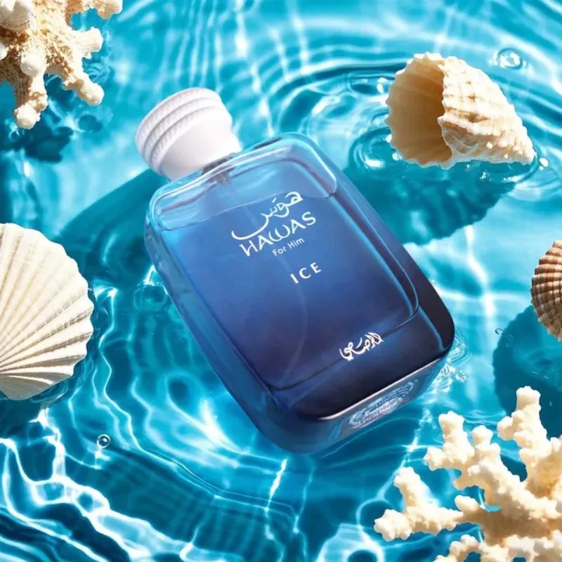 100ml Original Arab Perfumes RASASI Hawas Ice Eau de Parfum Spray High Quality Lasting Aromatic Perfume Cologne Makeup Present