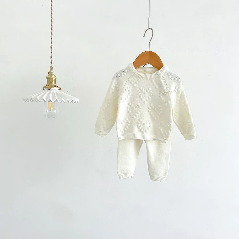 Baby Boy Knitted Clothes Sets Long-Sleeved Cardigan + Pants Autumn Winter Infant Boy Clothes Outfits