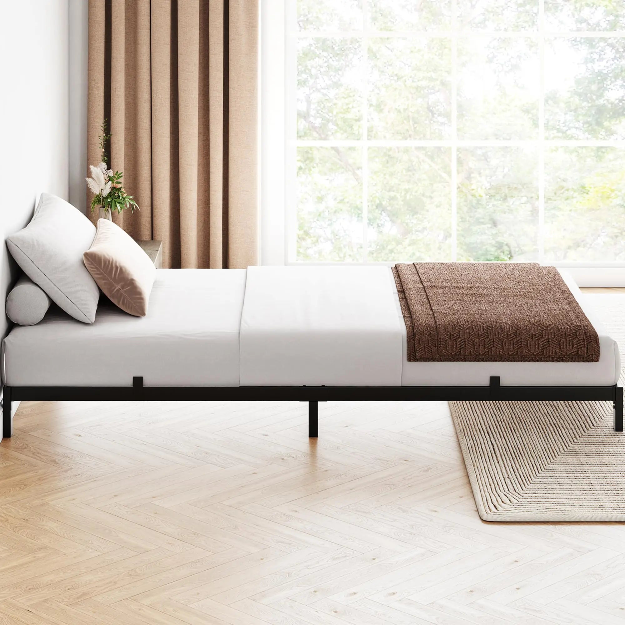 Bed Frames with Under Bed Storage, Heavy Duty Mattress Foundation, Easy Assembly, No Box Spring Needed,Platform Bed for Bedroom