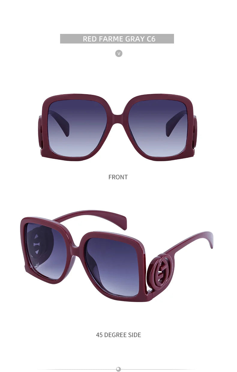 New Sunglasses for Women Retro Fashion Sun Glasses Polygonal Splicing Color Blocked Eyeglass Luxury Design Uv400