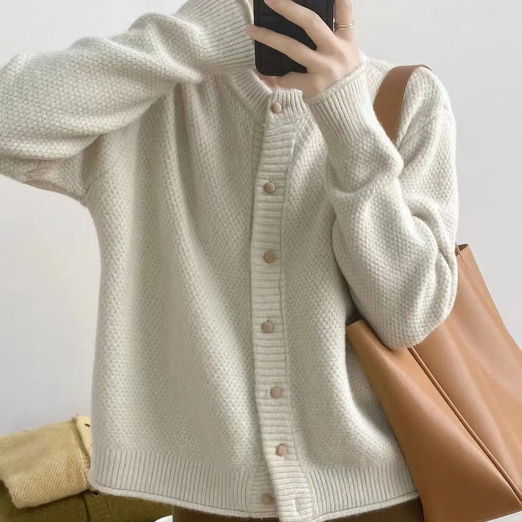 Sweater Coat for Women Autumn Winter New Collection High-End Loose Knit Cardigan
